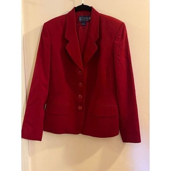 Charter Club Coat Women's Size 8 Long Sleeve Front Button Collared Wool Jacket - Picture 1 of 3